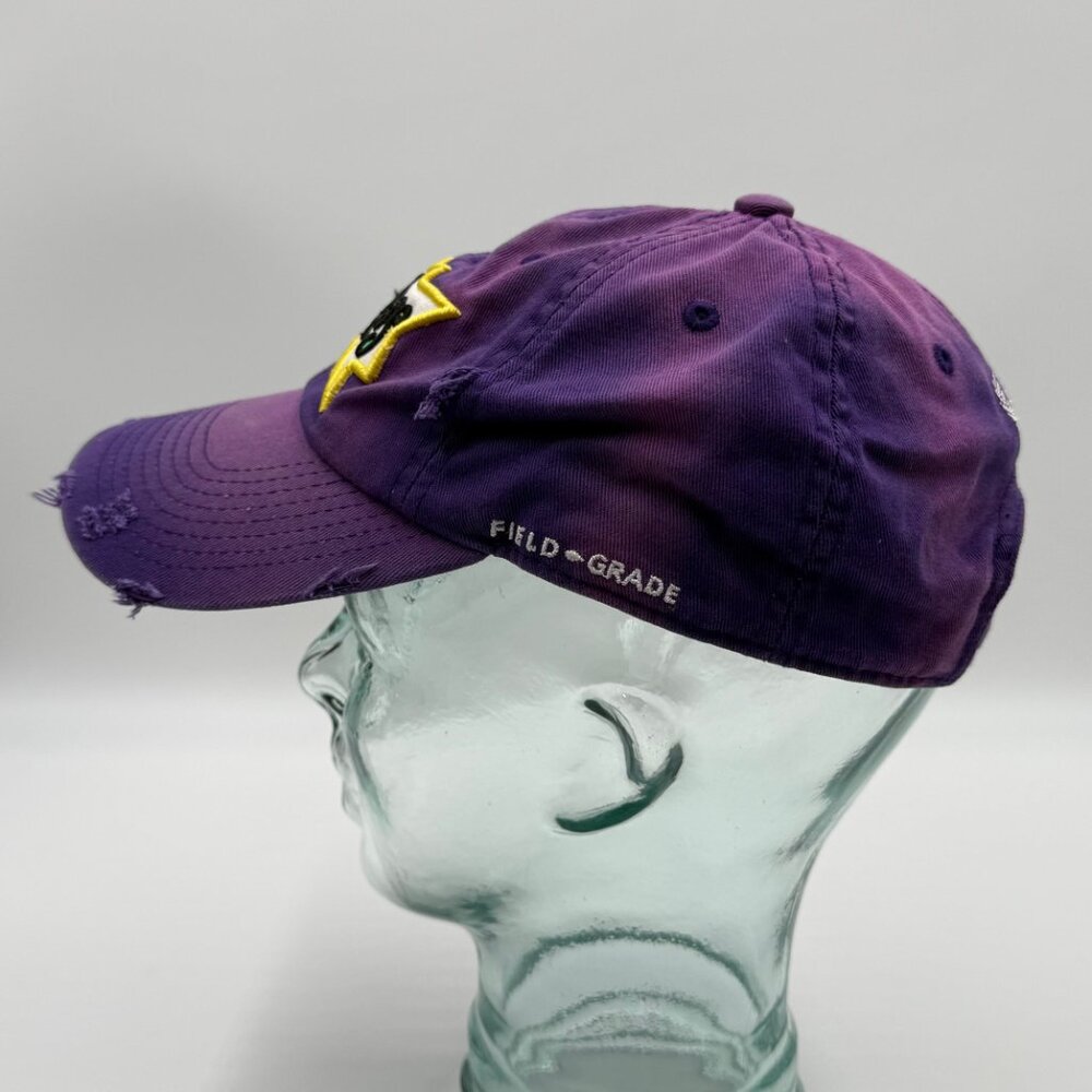 Field Grade Ruthless Hat Cap Strap Back Distressed Patch Purple One Size Adjust - Picture 2 of 11